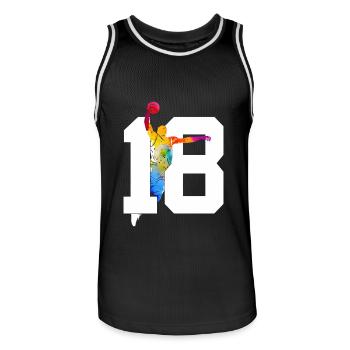 NUMÉRO 18 BASKETBALL 18E ANNIVERSAIRE - Maillot de basket Homme - noir/blanc - Devant - AI Model Male 185 dark (185cm)