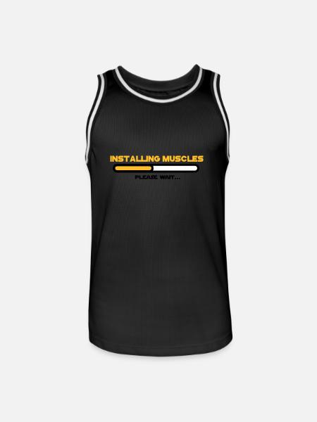 installing muscles 2 - Maillot de basket Homme - noir/blanc