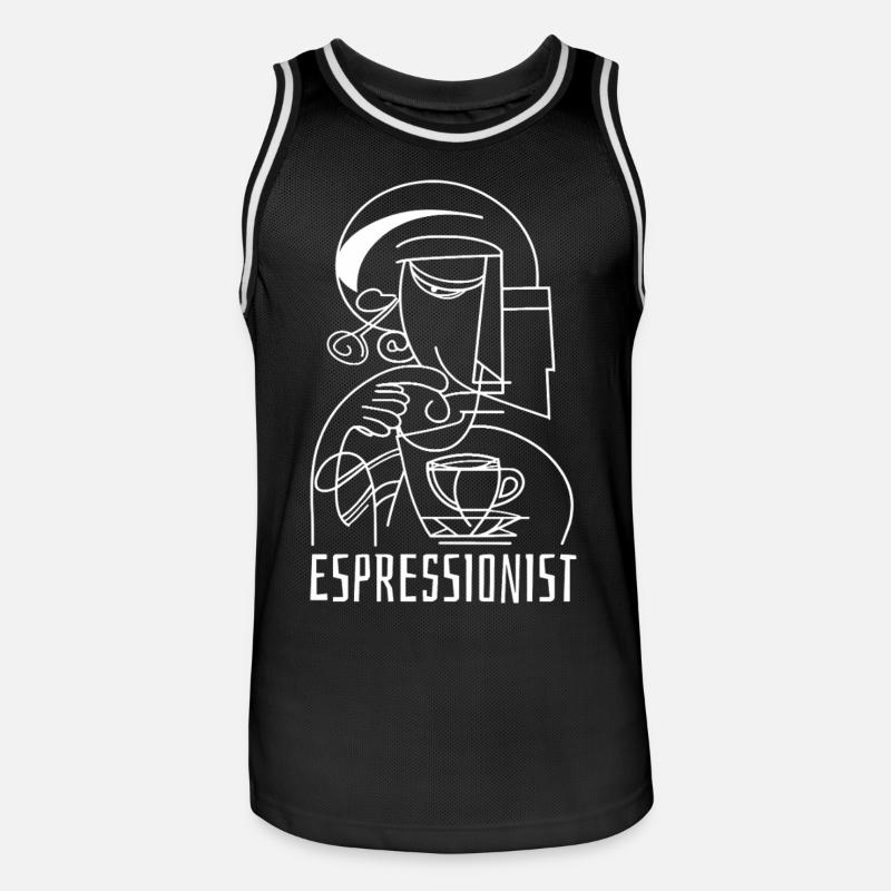 Espressionist - Espresso - Boisson au café - Maillot de basket Homme - noir/blanc