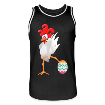 Easter rooster - Men's Basketball Jersey - black/white - Front - AI Model Male 185 dark (185cm)