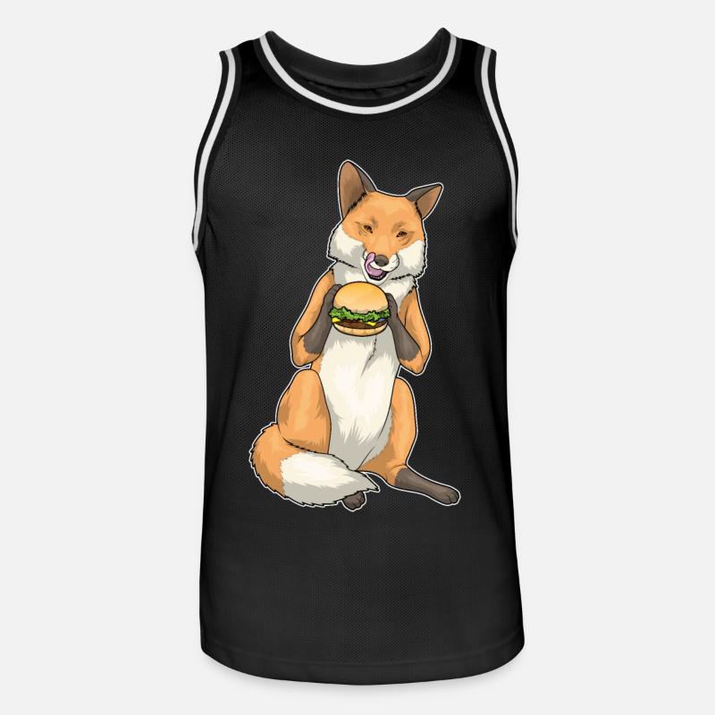 Fuchs Burger - Männer Basketball-Trikot - Schwarz/Weiß