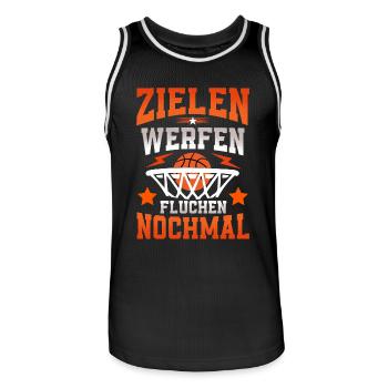 Basketball Basketballer - Männer Basketball-Trikot - Schwarz/Weiß - Vorne - AI Model Male 185 dark (185cm)