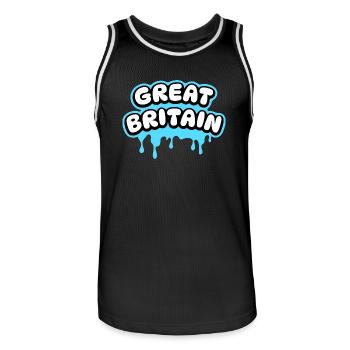 Great Britain - Men's Basketball Jersey - black/white - Front - AI Model Male 185 dark (185cm)