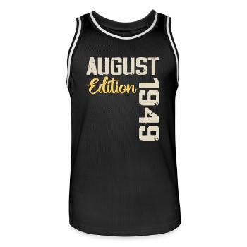Anniversaire Août 1949 - Edition Limitée Août 1949 - Maillot de basket Homme - noir/blanc - Devant - AI Model Male 185 dark (185cm)