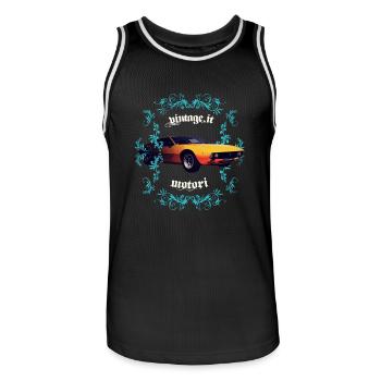 Vintage - Mangusta - Männer Basketball-Trikot - Schwarz/Weiß - Vorne - AI Model Male 185 dark (185cm)