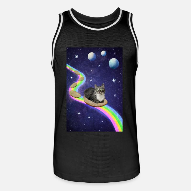 Mignon chat de l’espace - Maillot de basket Homme - noir/blanc