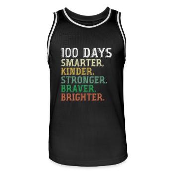100 Days of School Smarter - 100th Days Of School - Maillot de basket Homme - noir/blanc - Devant - AI Model Male 185 dark (185cm)