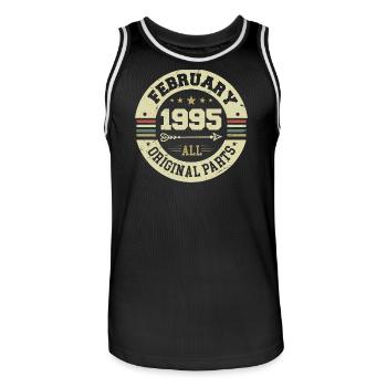 Février 1995 Vintage Cadeau d’anniversaire 1995 - Maillot de basket Homme - noir/blanc - Devant - AI Model Male 185 dark (185cm)