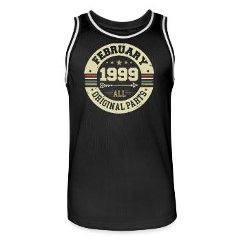 Février 1999 Vintage Cadeau d’anniversaire 1999 - Maillot de basket Homme - noir/blanc - Devant - AI Model Male 185 dark (185cm)