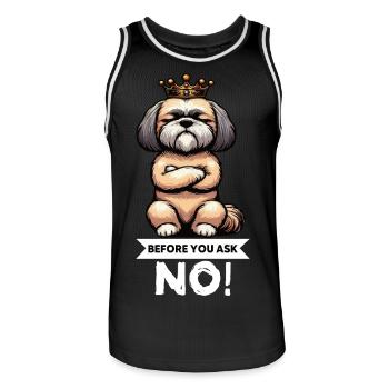 Before You Ask Shih tzu Shih tzus Shih tzu halter - Men's Basketball Jersey - black/white - Front - AI Model Male 185 dark (185cm)