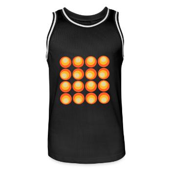 70s Pattern Retro Hippie Flowers Power - Men's Basketball Jersey - black/white - Front - AI Model Male 185 dark (185cm)