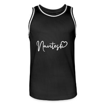 Nantes Herzschlag - Männer Basketball-Trikot - Schwarz/Weiß - Vorne - AI Model Male 185 dark (185cm)