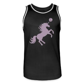 Licorne Joueur De Tennis Balle De Tennis Silhouette - Maillot de basket Homme - noir/blanc - Devant - AI Model Male 185 dark (185cm)