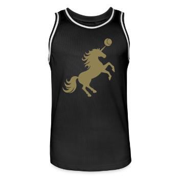 Licorne Joueur De Tennis Balle De Tennis Silhouette - Maillot de basket Homme - noir/blanc - Devant - AI Model Male 185 dark (185cm)
