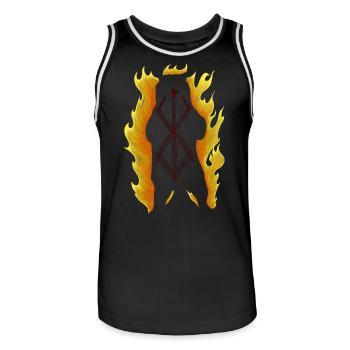 Berserker Bear Silhouette - Men's Basketball Jersey - black/white - Front - AI Model Male 185 dark (185cm)