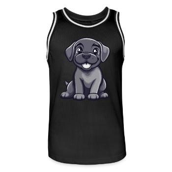 Mastiff Hund Niedlich - Männer Basketball-Trikot - Schwarz/Weiß - Vorne - AI Model Male 185 dark (185cm)