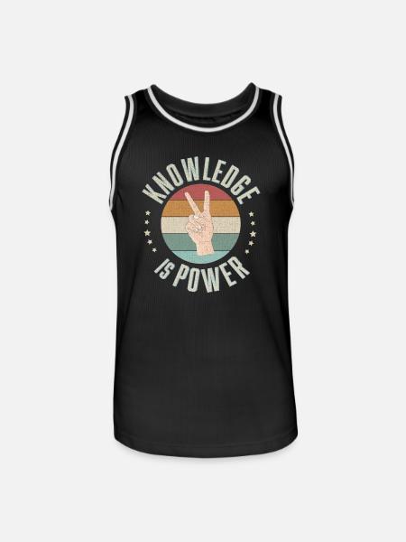 Knowledge is power - Men's Basketball Jersey - black/white