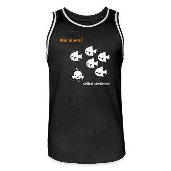 cucu - Fische - Männer Basketball-Trikot - Schwarz/Weiß - Vorne - AI Model Male 185 dark (185cm)