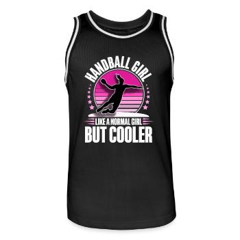 Handball Handballerin - Männer Basketball-Trikot - Schwarz/Weiß - Vorne - AI Model Male 185 dark (185cm)