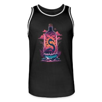 Flamingo Flasche - Männer Basketball-Trikot - Schwarz/Weiß - Vorne - AI Model Male 185 dark (185cm)