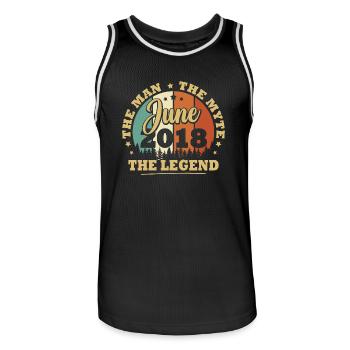 Juin 2018, 5 Ans Anniversaire garçons et filles - Maillot de basket Homme - noir/blanc - Devant - AI Model Male 185 dark (185cm)
