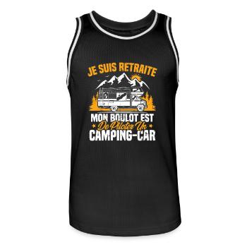 Je suis retraité et piloter un camping-car Cadeau - Maillot de basket Homme - noir/blanc - Devant - AI Model Male 185 dark (185cm)