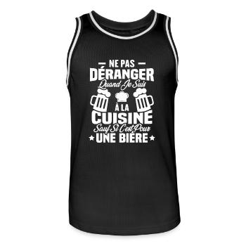 Ne pas déranger quand je suis à la cuisine Cadeau - Maillot de basket Homme - noir/blanc - Devant - AI Model Male 185 dark (185cm)