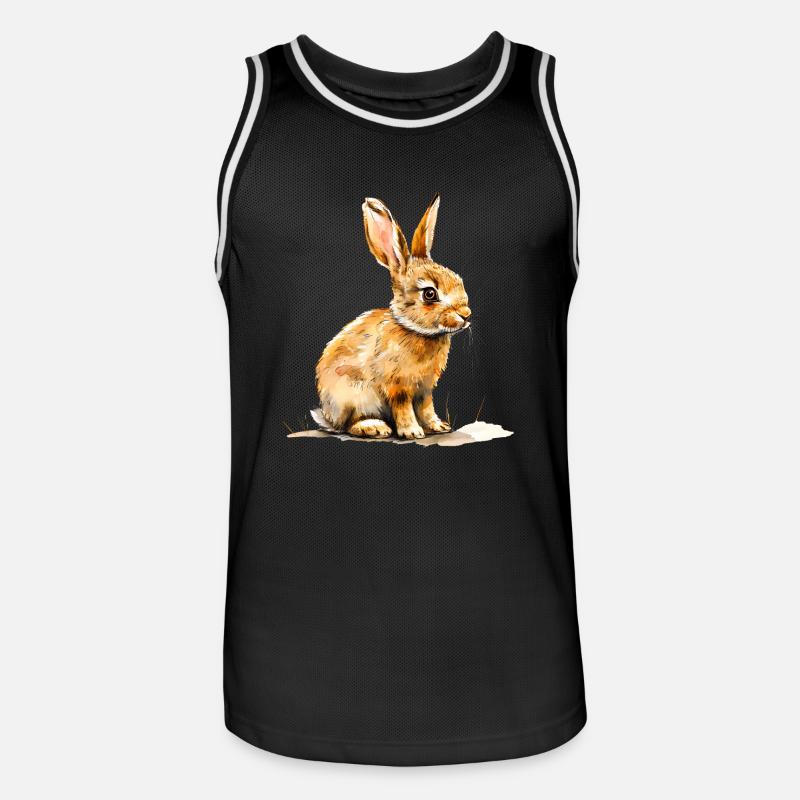 Feldhase oder Kaninchen? - Männer Basketball-Trikot - Schwarz/Weiß