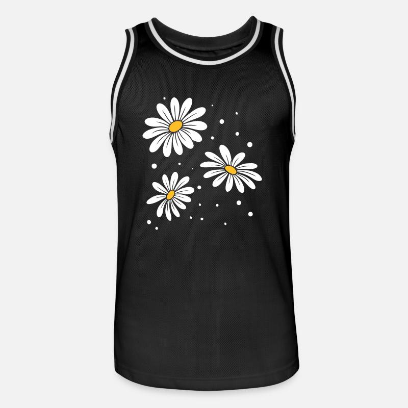 Gänseblümchen Punkte - Männer Basketball-Trikot - Schwarz/Weiß