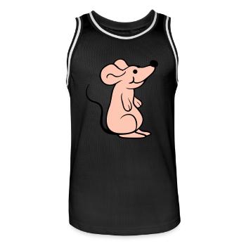 Mouse Mouse Cute Little Rat Rodent Friendly - Men's Basketball Jersey - black/white - Front - AI Model Male 185 dark (185cm)