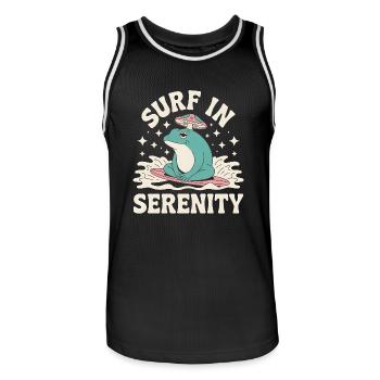 Surfen in Serenity - Süßer Frosch Aufkleber - Männer Basketball-Trikot - Schwarz/Weiß - Vorne - AI Model Male 185 dark (185cm)