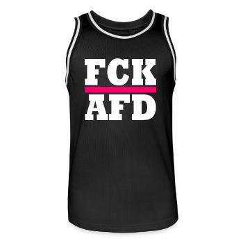 Fck afd - Männer Basketball-Trikot - Schwarz/Weiß - Vorne - AI Model Male 185 dark (185cm)