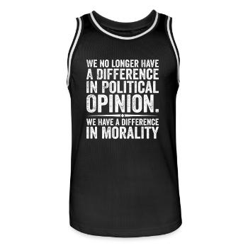 we no longer have difference in political opinion - Maillot de basket Homme - noir/blanc - Devant - AI Model Male 185 dark (185cm)