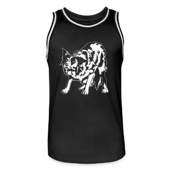 Border Collie Portrait Chiens Chiens de troupeau Wilsigns - Maillot de basket Homme - noir/blanc - Devant - AI Model Male 185 dark (185cm)