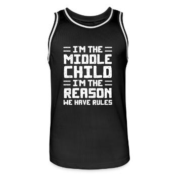 I'm The Middle Child I'm The Reason We Have Rules - Männer Basketball-Trikot - Schwarz/Weiß - Vorne - AI Model Male 185 dark (185cm)