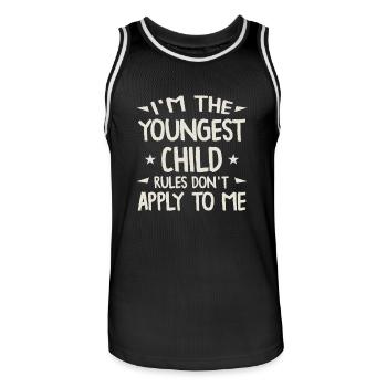 Family Kids Siblings Funny Gift Idea - Men's Basketball Jersey - black/white - Front - AI Model Male 185 dark (185cm)