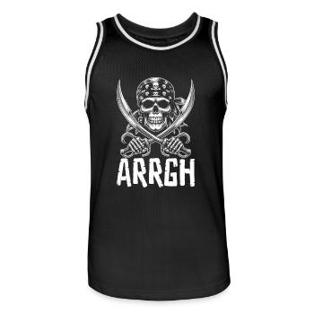 Halloween Piraten Spruch Outfit Kostüm Arrgh - Männer Basketball-Trikot - Schwarz/Weiß - Vorne - AI Model Male 185 dark (185cm)