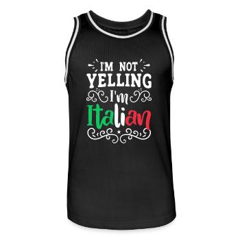 Italian Italian Funny Saying Gift Idea - Men's Basketball Jersey - black/white - Front - AI Model Male 185 dark (185cm)