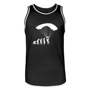 Fallschirmspringen Evolution Fun Shirt - Männer Basketball-Trikot - Schwarz/Weiß - Vorne - AI Model Male 185 dark (185cm)