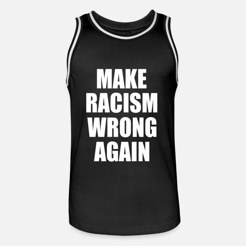 make racism wrong again - Männer Basketball-Trikot - Schwarz/Weiß