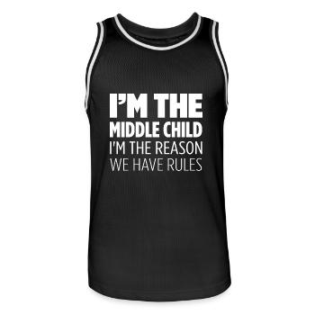 I'm The Middle Child I'm The Reason We Have Rules - Männer Basketball-Trikot - Schwarz/Weiß - Vorne - AI Model Male 185 dark (185cm)