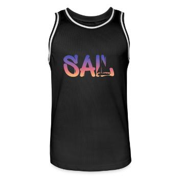 segeln - Männer Basketball-Trikot - Schwarz/Weiß - Vorne - AI Model Male 185 dark (185cm)