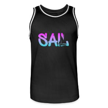 segeln sailing - Männer Basketball-Trikot - Schwarz/Weiß - Vorne - AI Model Male 185 dark (185cm)