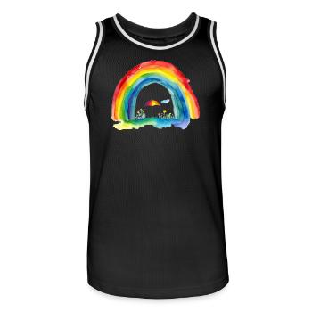 Arc-en-ciel - Maillot de basket Homme - noir/blanc - Devant - AI Model Male 185 dark (185cm)