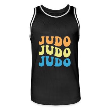 Judo - Maillot de basket Homme - noir/blanc - Devant - AI Model Male 185 dark (185cm)