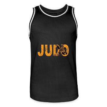 Judo - Maillot de basket Homme - noir/blanc - Devant - AI Model Male 185 dark (185cm)