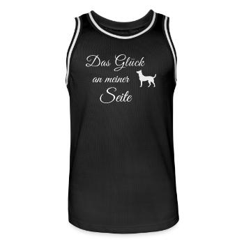 Das Glück an meiner Seite - Männer Basketball-Trikot - Schwarz/Weiß - Vorne - AI Model Male 185 dark (185cm)