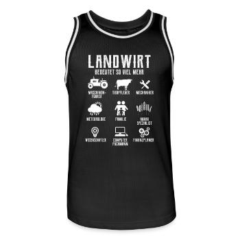 Landwirt - Männer Basketball-Trikot - Schwarz/Weiß - Vorne - AI Model Male 185 dark (185cm)