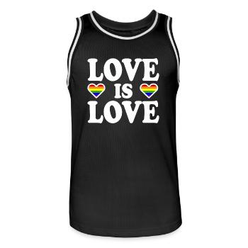 Love is love - Männer Basketball-Trikot - Schwarz/Weiß - Vorne - AI Model Male 185 dark (185cm)