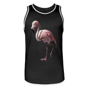 Flamingo - Männer Basketball-Trikot - Schwarz/Weiß - Vorne - AI Model Male 185 dark (185cm)